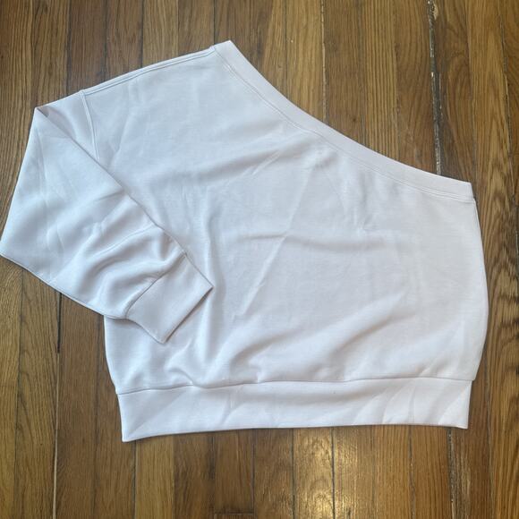 Spanx AirEssentials One Shoulder Long Sleeve Sweatshirt in Petal Pink 1X - Picture 2 of 5